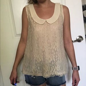 ⭐️ NWOT Business Casual Lace and Collar Loose Fit